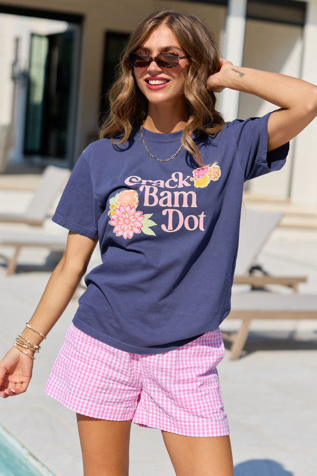 Crack Dot Bam Navy Comfort Colors Graphic Tee SALE