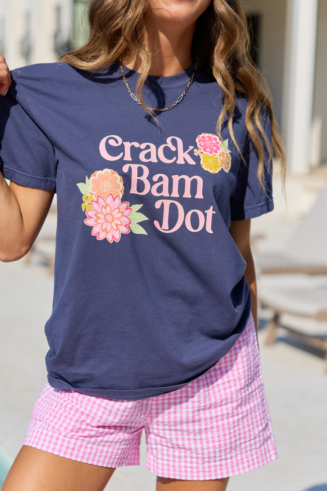 Crack Dot Bam Navy Comfort Colors Graphic Tee SALE