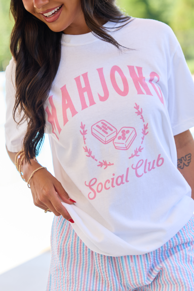 Mahjong Social Club White Comfort Colors Graphic Tee SALE