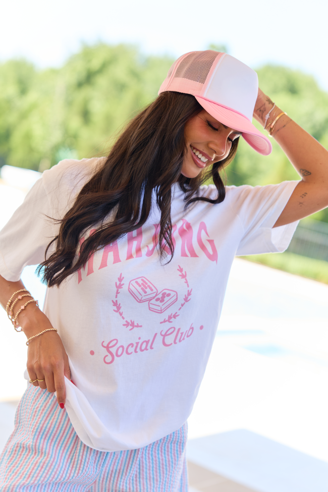 Mahjong Social Club White Comfort Colors Graphic Tee SALE