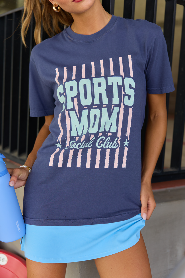 Sports Mom Social Club Navy Graphic Tee