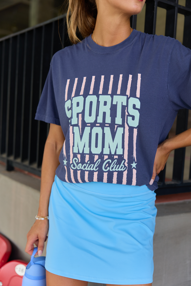 Sports Mom Social Club Navy Graphic Tee