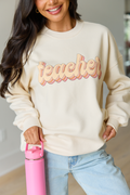 Teacher Retro Cream Graphic Sweatshirt