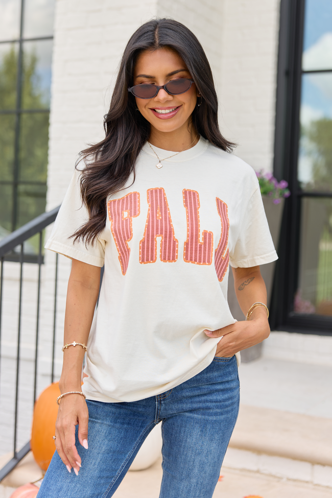 Fall Stripe Ivory Comfort Colors Graphic Tee
