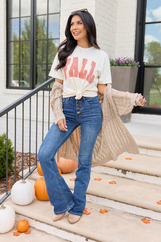 Fall Stripe Ivory Comfort Colors Graphic Tee