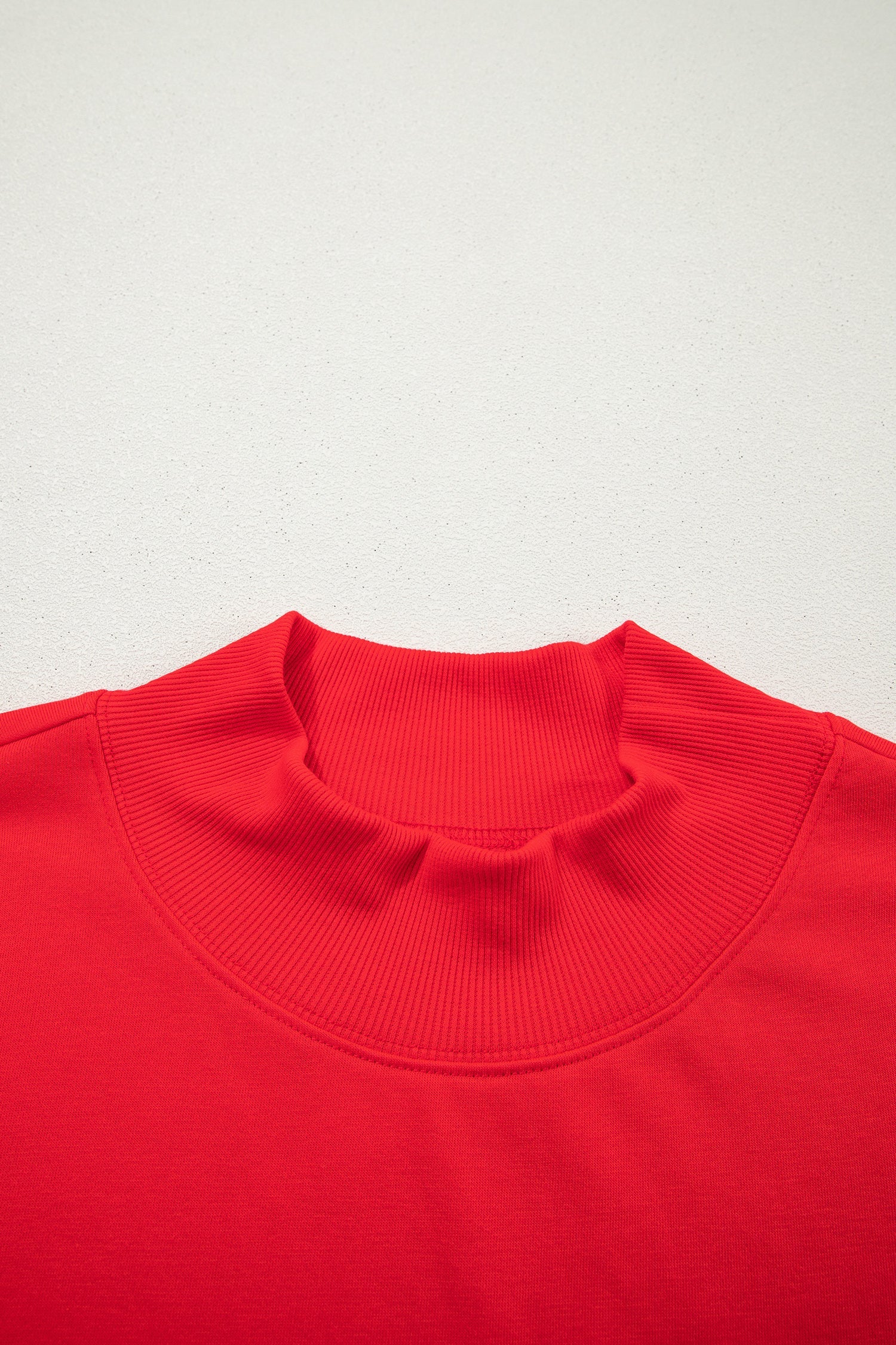 Racing Red Solid Color High Neck Cap Sleeve Loose Top