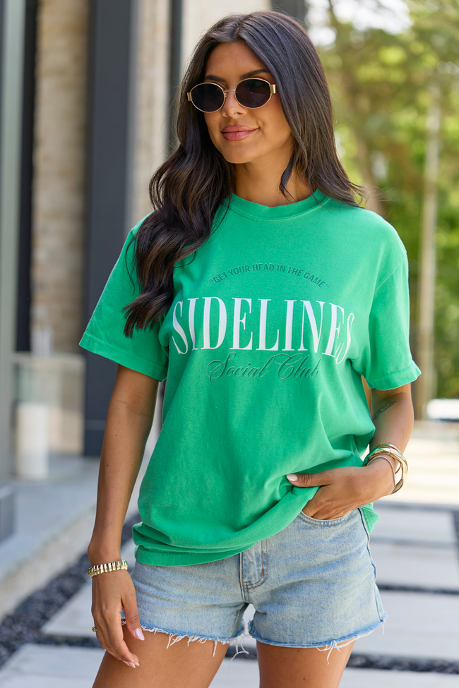 Head In The Game Green Comfort Colors Graphic Tee